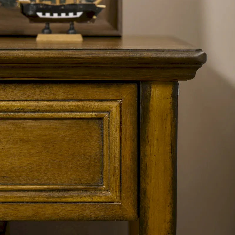 Table d'appoint vintage avec tiroir et étagère ouverte