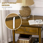 Table d'appoint vintage avec tiroir et étagère ouverte