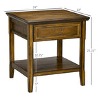 Table d'appoint vintage avec tiroir et étagère ouverte