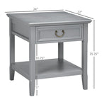 Table d'appoint vintage avec tiroir et étagère ouverte