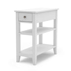 Table d'appoint étroite avec tiroir et double étagère – 60 cm (l) x 61 cm (H)