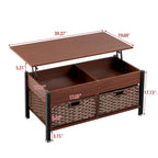 Table basse relevable en métal avec rangement intégré – 99,9 cm (L) x 50 cm (P)