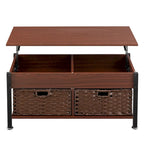 Table basse relevable en métal avec rangement intégré – 99,9 cm (L) x 50 cm (P)