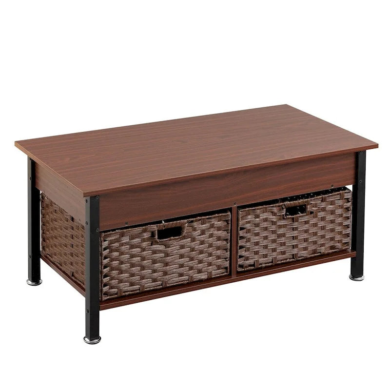 Table basse relevable en métal avec rangement intégré – 99,9 cm (L) x 50 cm (P)
