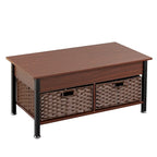 Table basse relevable en métal avec rangement intégré – 99,9 cm (L) x 50 cm (P)
