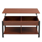 Table basse relevable en métal avec rangement intégré – 99,9 cm (L) x 50 cm (P)