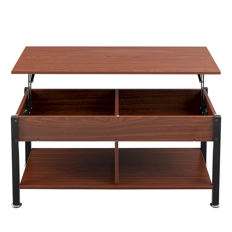 Table basse relevable en métal avec rangement intégré – 99,9 cm (L) x 50 cm (P)