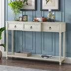 Console rustique chic avec 3 tiroirs et étagère inférieure