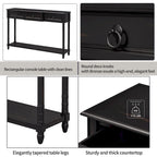 Console rustique chic avec 3 tiroirs et étagère inférieure