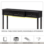 Console rustique chic avec 3 tiroirs et étagère inférieure