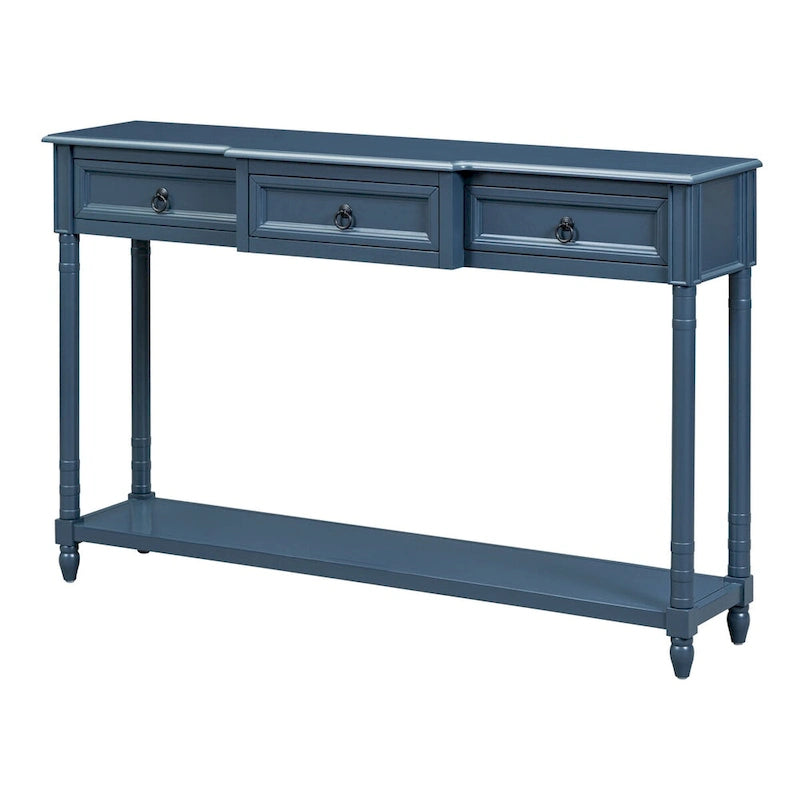 Console rustique chic avec 3 tiroirs et étagère inférieure