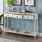 Console rustique chic avec 3 tiroirs et étagère inférieure