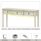 Console rustique chic avec 3 tiroirs et étagère inférieure