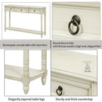 Console rustique chic avec 3 tiroirs et étagère inférieure