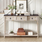 Console rustique chic avec 3 tiroirs et étagère inférieure