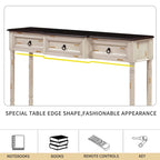 Console rustique chic avec 3 tiroirs et étagère inférieure