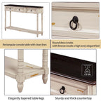Console rustique chic avec 3 tiroirs et étagère inférieure