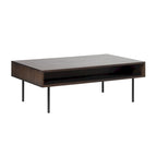Table basse à 2 tiroirs Espresso Oak, style moderne