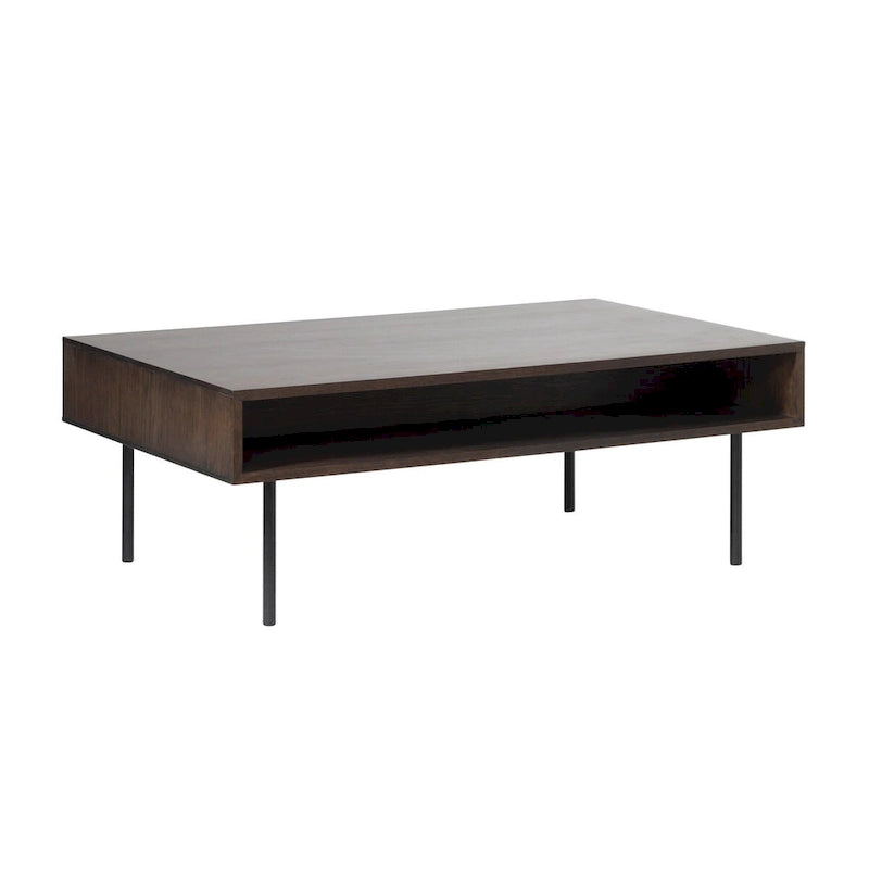 Table basse à 2 tiroirs Espresso Oak, style moderne