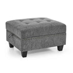 Canapé d'angle modulable 6 places en chenille grise de 116 po