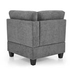Canapé d'angle modulable 6 places en chenille grise de 116 po