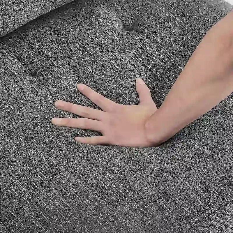Canapé d'angle modulable 6 places en chenille grise de 116 po