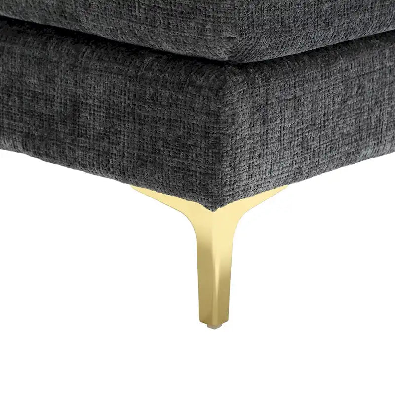 Canapé sectionnel d'angle en chenille 7 places beige/gris/bleu/jaune/orange/rose/noir