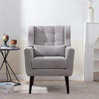 Fauteuils d'appoint rembourrés, fauteuil club avec pieds en bois pour salon, chambre à coucher ou salle de lecture