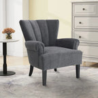 Fauteuils d'appoint rembourrés, fauteuil club avec pieds en bois pour salon, chambre à coucher ou salle de lecture