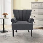 Fauteuils d'appoint rembourrés, fauteuil club avec pieds en bois pour salon, chambre à coucher ou salle de lecture