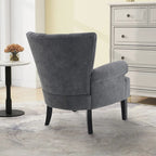 Fauteuils d'appoint rembourrés, fauteuil club avec pieds en bois pour salon, chambre à coucher ou salle de lecture