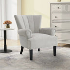 Fauteuils d'appoint rembourrés, fauteuil club avec pieds en bois pour salon, chambre à coucher ou salle de lecture