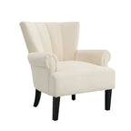 Fauteuils d'appoint rembourrés, fauteuil club avec pieds en bois pour salon, chambre à coucher ou salle de lecture