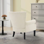 Fauteuils d'appoint rembourrés, fauteuil club avec pieds en bois pour salon, chambre à coucher ou salle de lecture