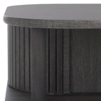 Table basse à tiroirs coulissants 2 portes Noyer/Doré pour 2 à 4 personnes